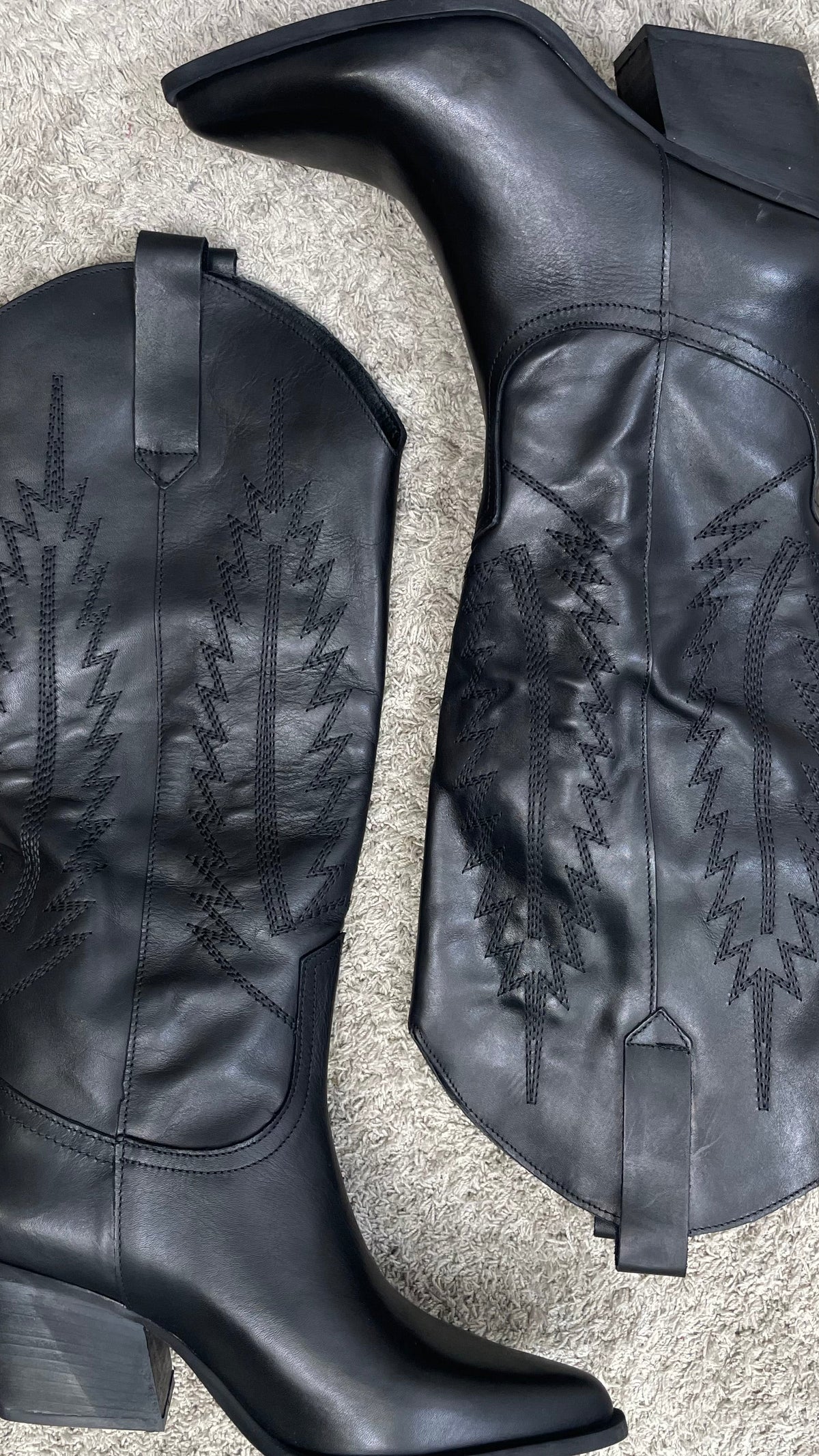 Stivale texano alto con ricami Nero Divine Follie - 607 -
