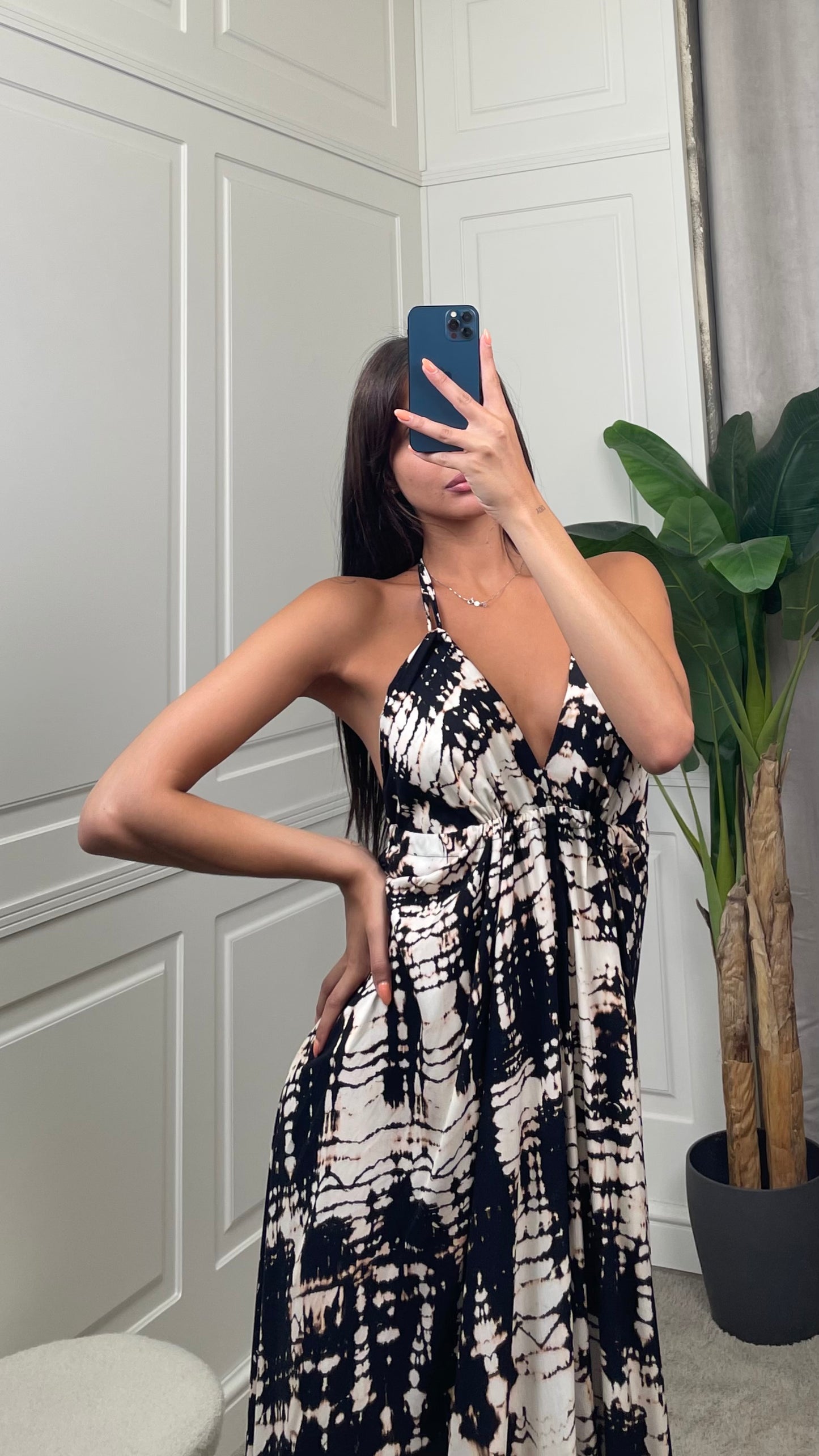Abito halter stampa astratta HaveOne - AMA-Q265 -