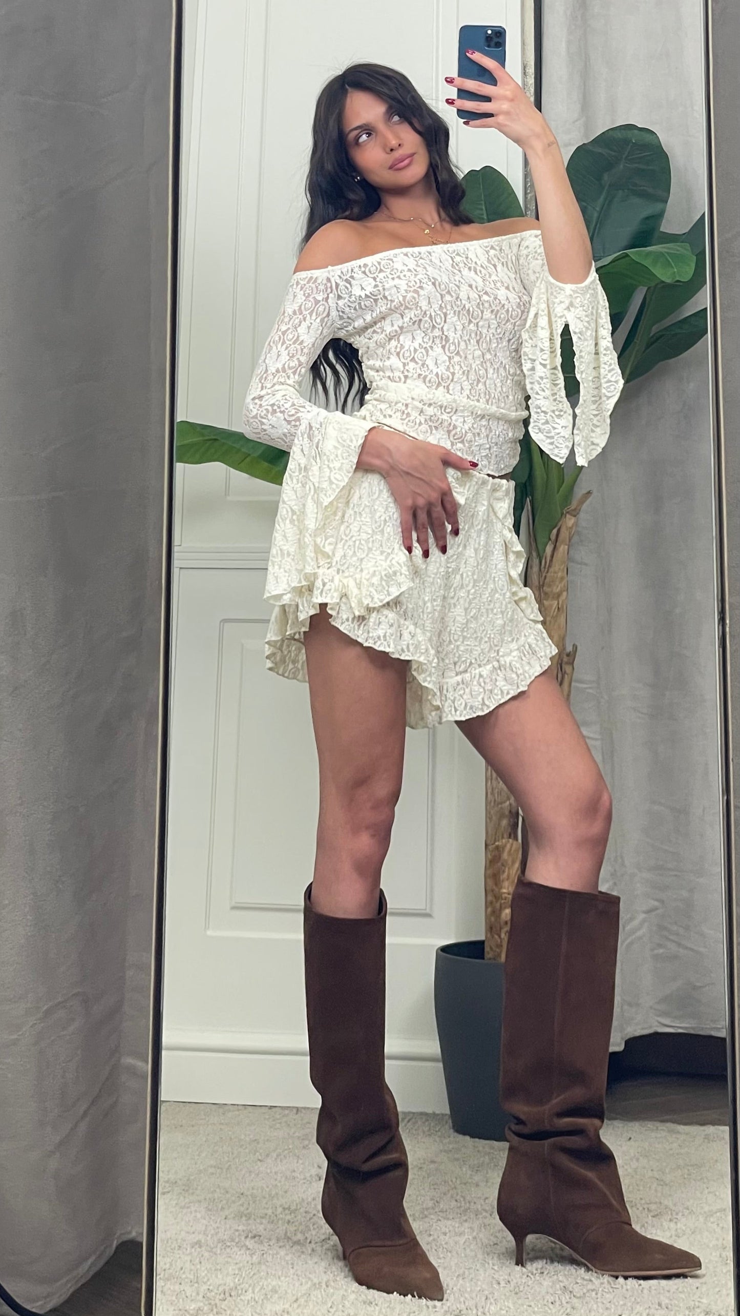 Maglia crop pizzo elasticizzato HaveOne - MVS-Q144