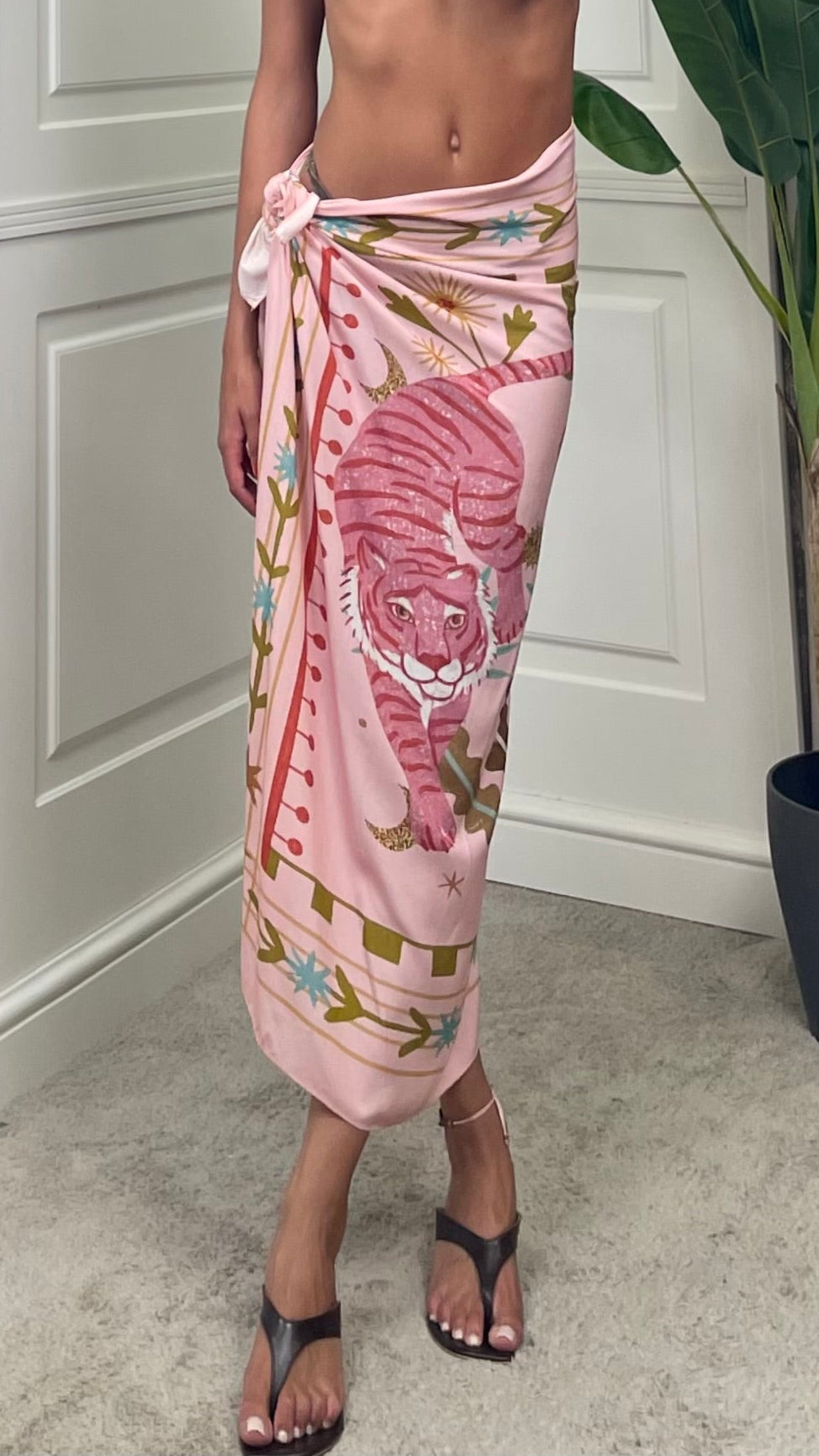 Gonna pareo lunga fantasia tigre pink HaveOne - GVS-Q229 -