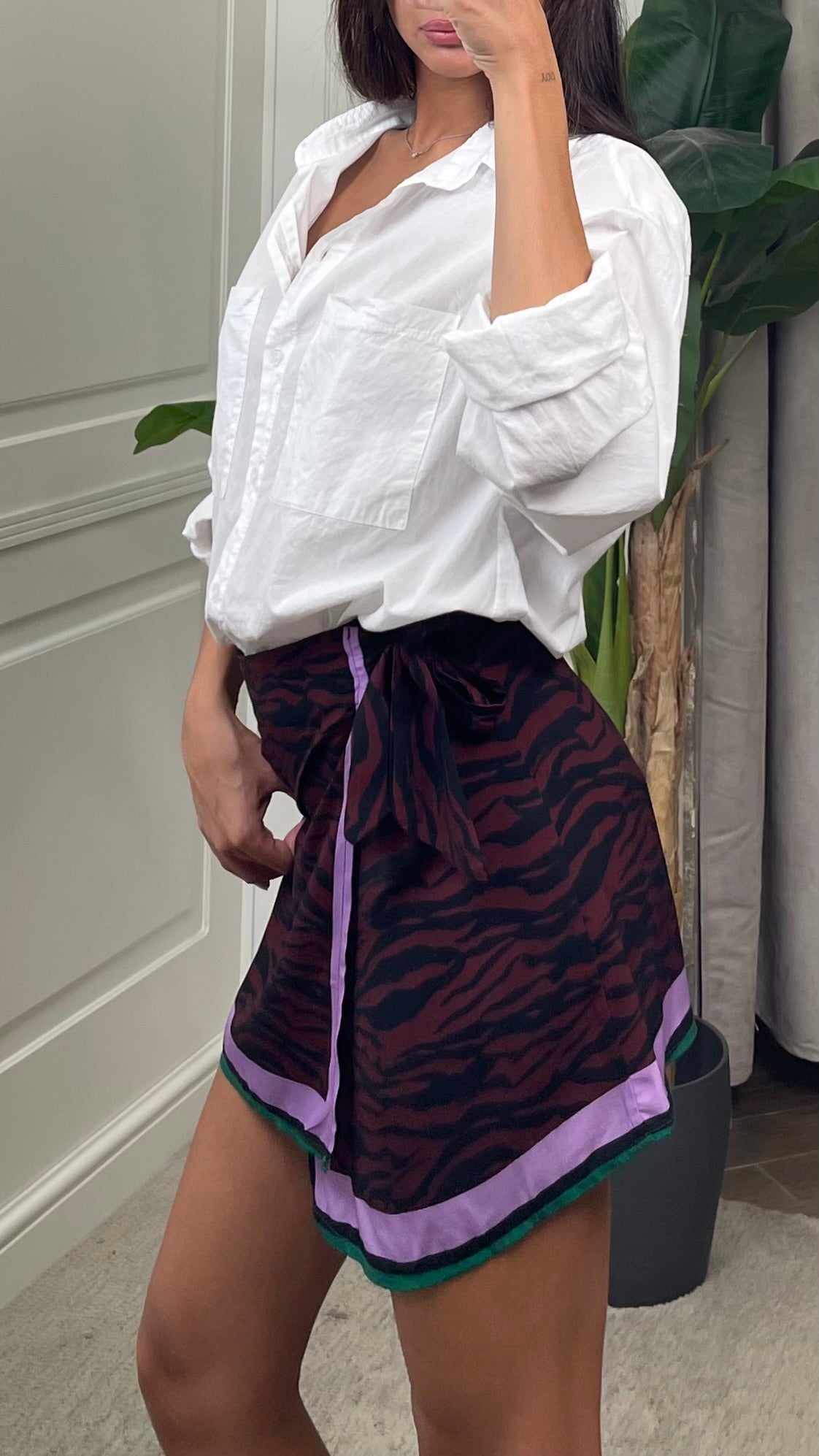 Minigonna pareo zebrata bordeaux HaveOne - GMA-Q302 -