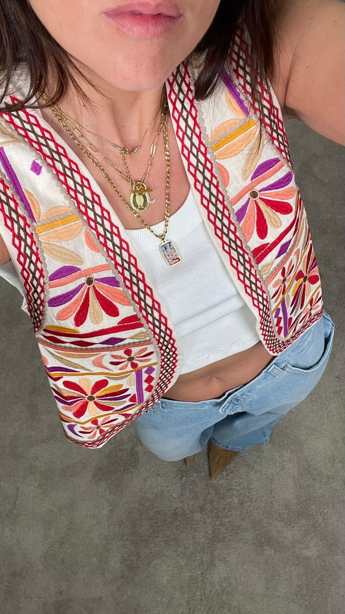 Gilet HaveOne ricamato multicolor