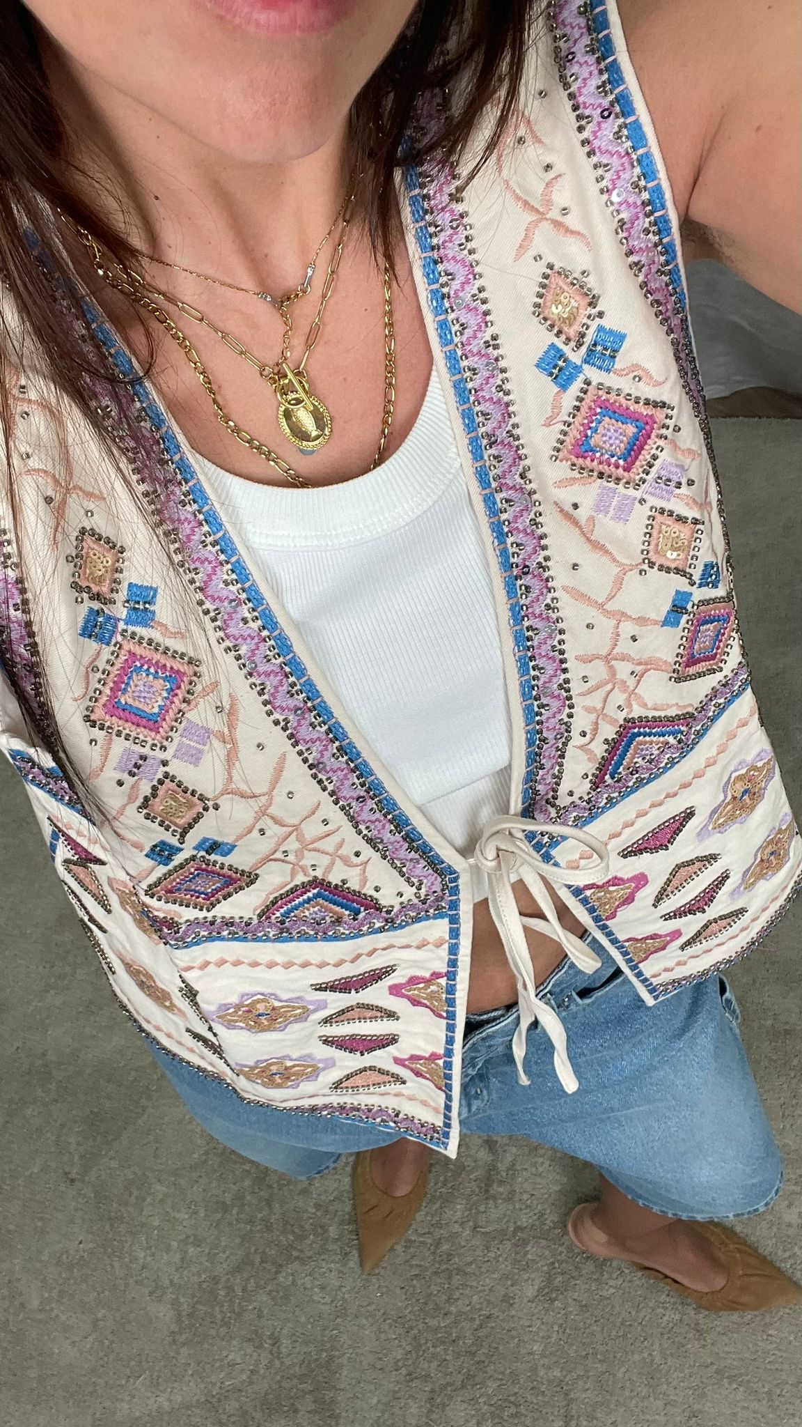 Gilet HaveOne ricami/perline