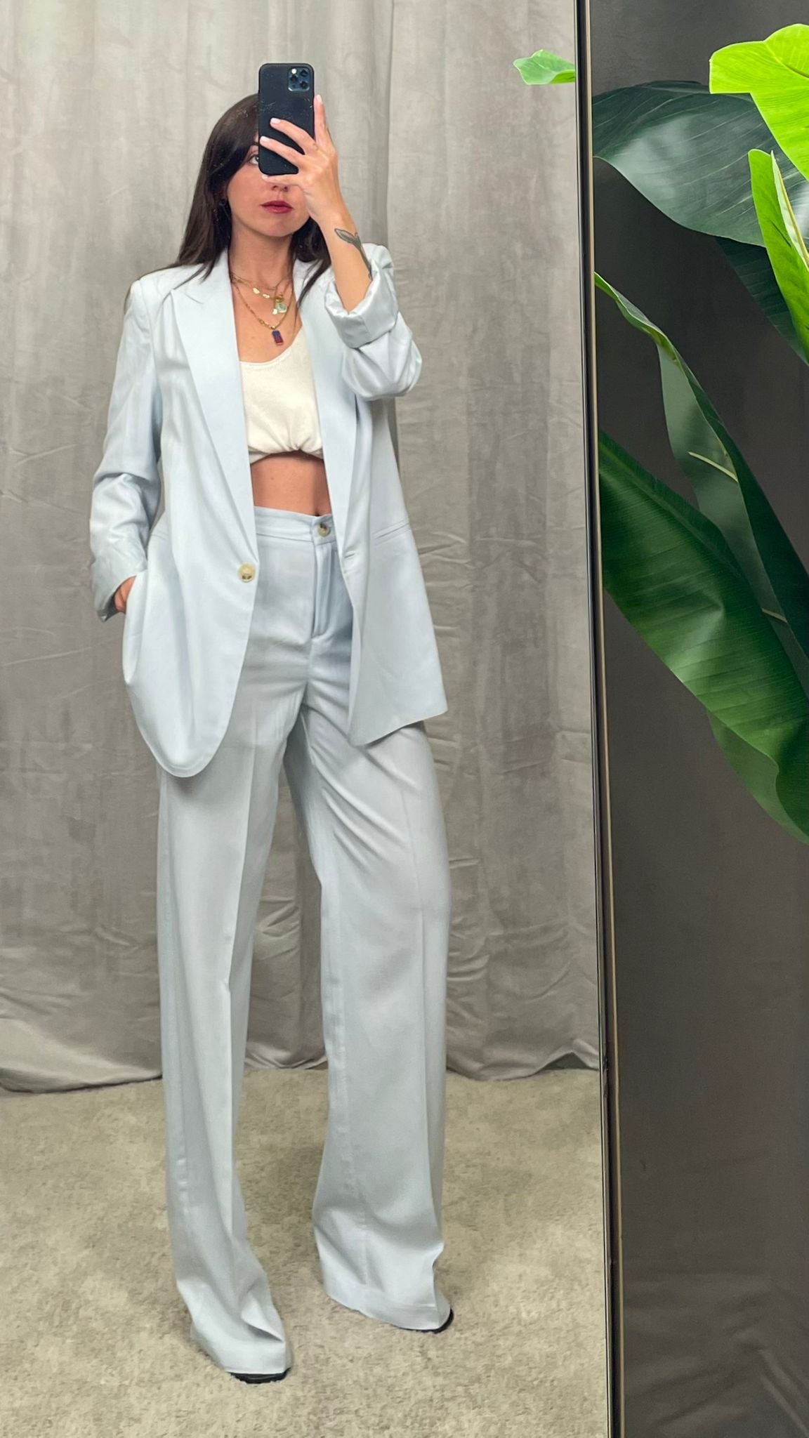 Tailleur ViCOLO Lino Celeste Polvere