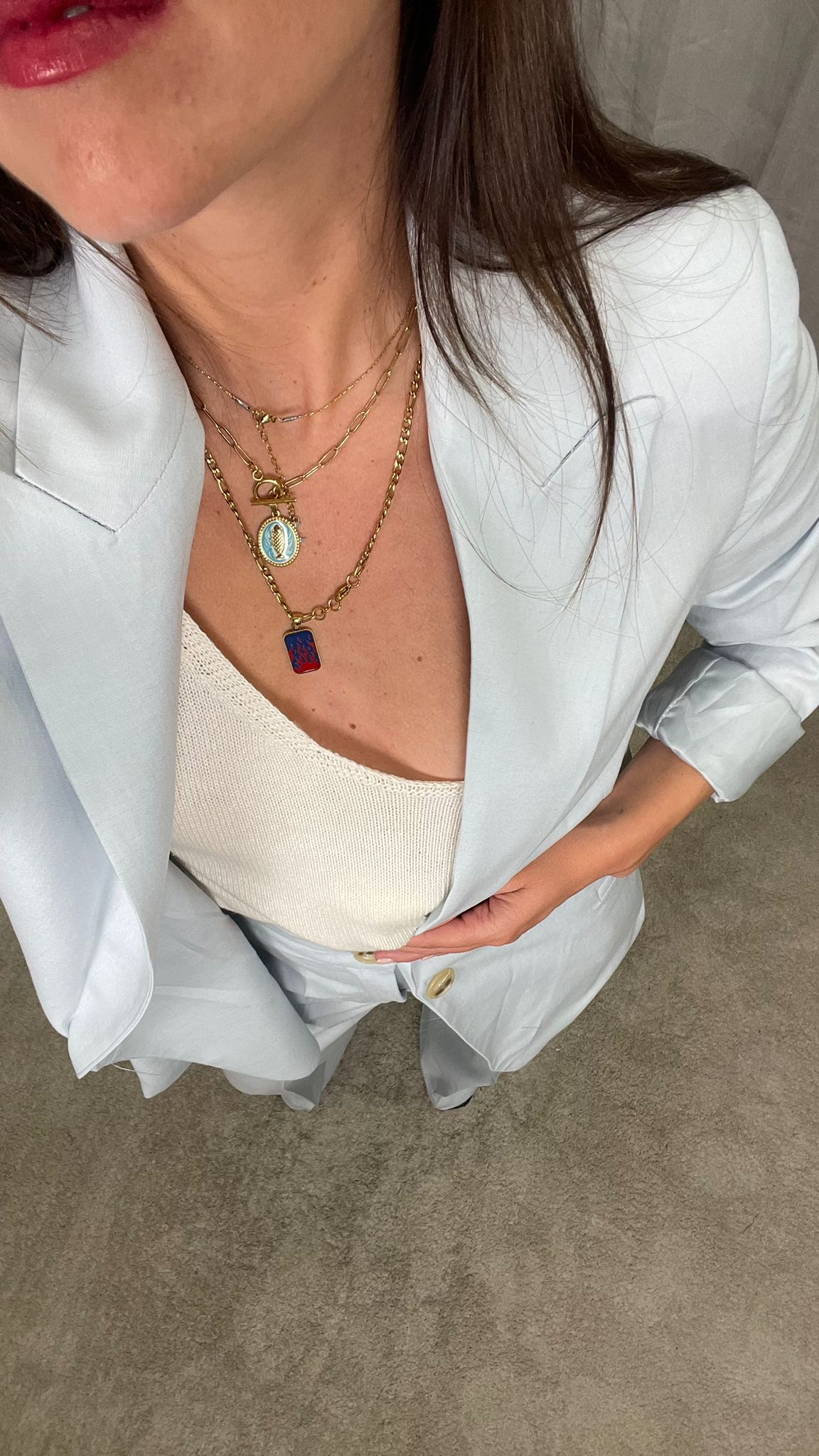 Tailleur ViCOLO Lino Celeste Polvere