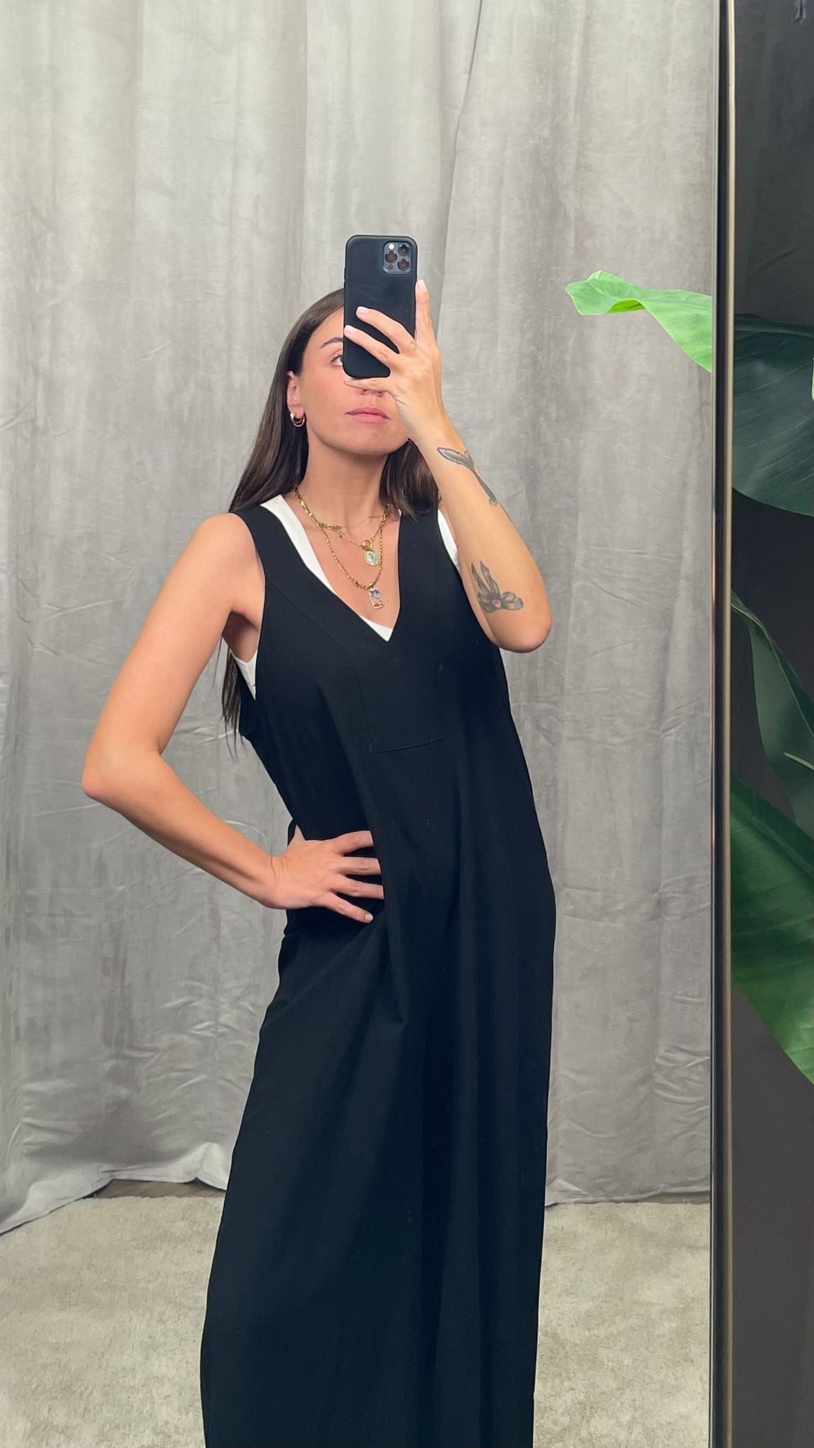 Tuta ViCOLO Lino/Viscosa -Nera-