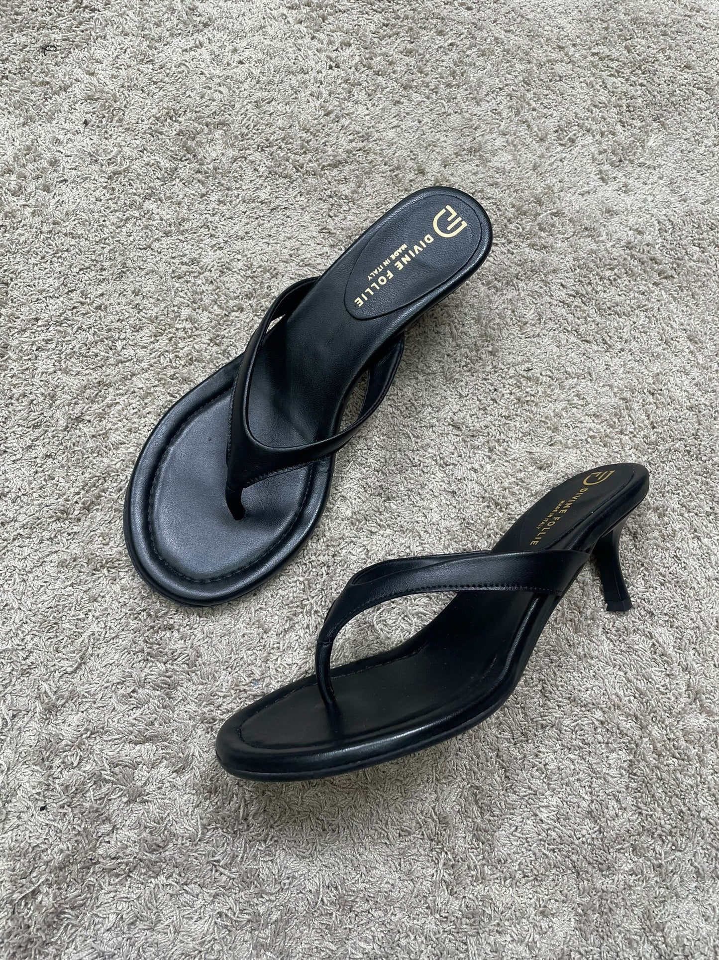 Infradito DivineFollie Tacco Kitten (Nero, Moro)