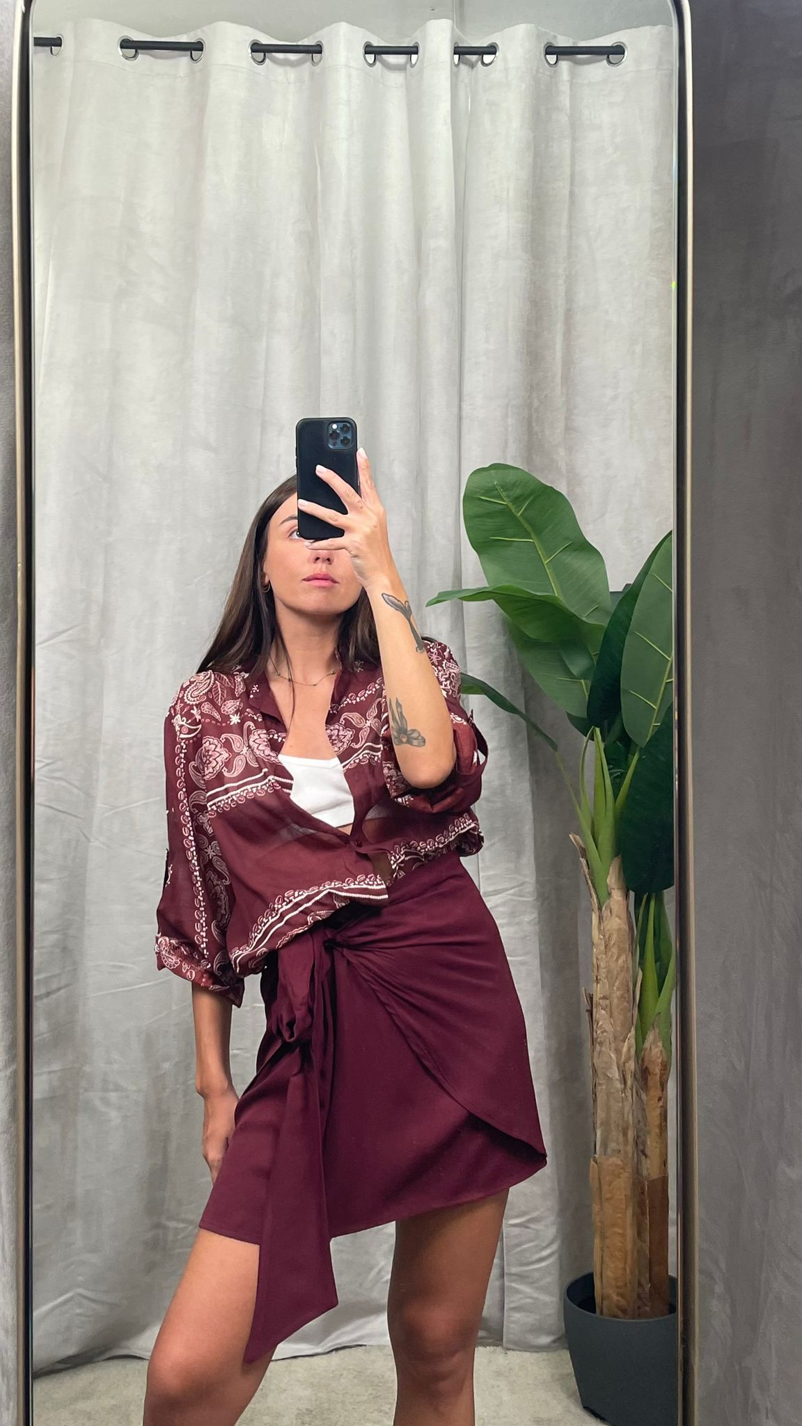 Camicia coreana HaveOne bandana (Moro, Bordeaux)