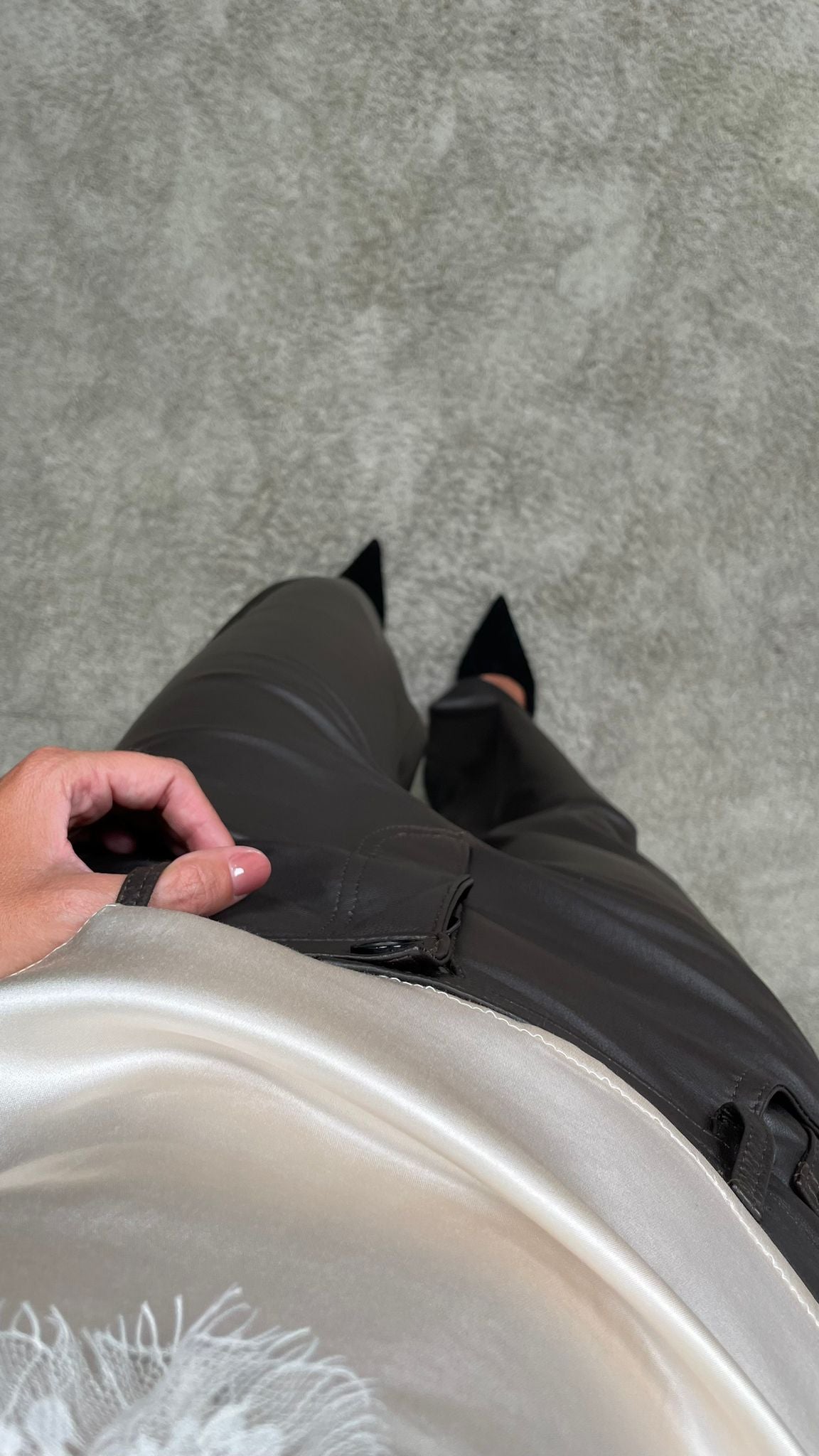 Pantalone ampio in vera pelle ViCOLO -TF0318-