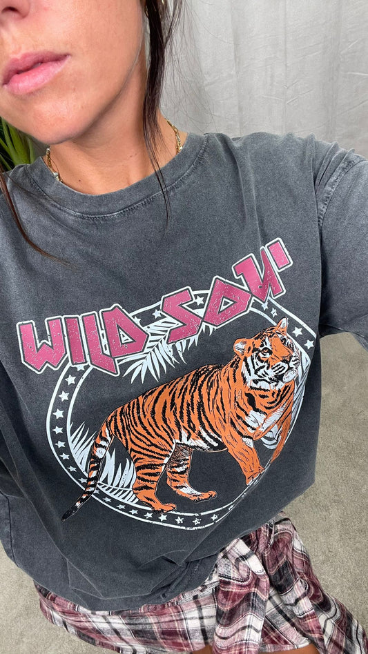 T-shirt Vintage HaveOne stampa Tigre -TMA-P030-