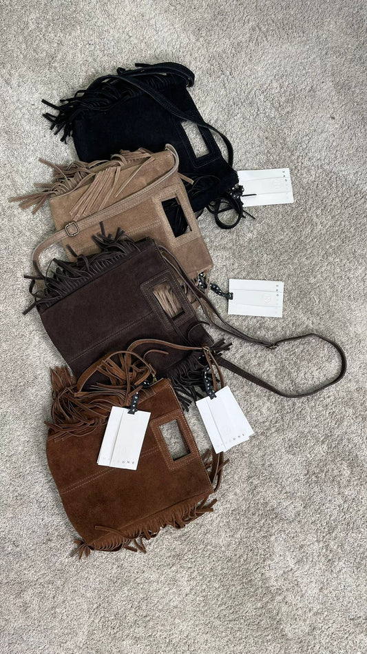 Borsa in camoscio con frange HaveOne -WCP-N091-
