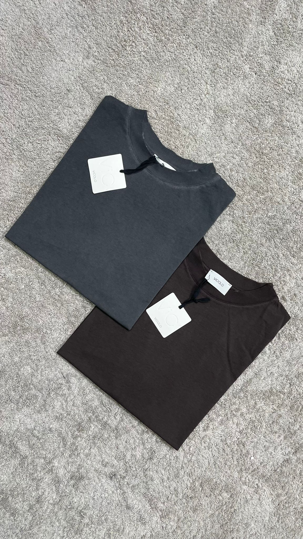 T-shirt boxy ViCOLO slavata -UF0133-