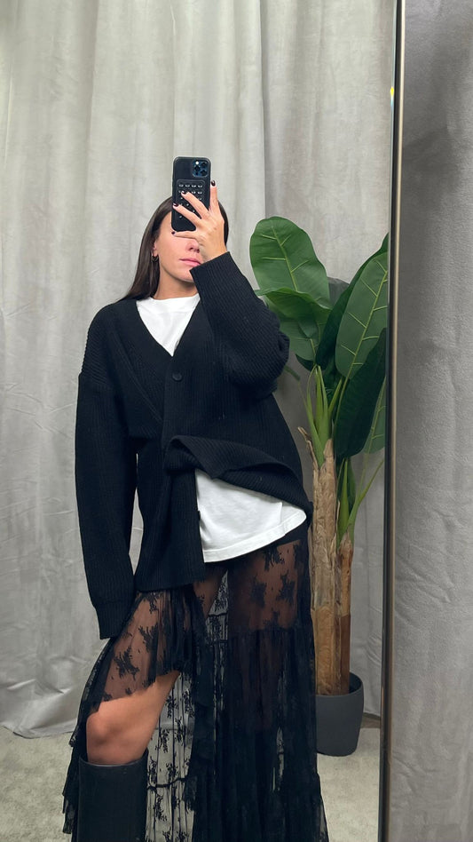 Cardigan HaveOne con bottone laterale -MFP-P155-