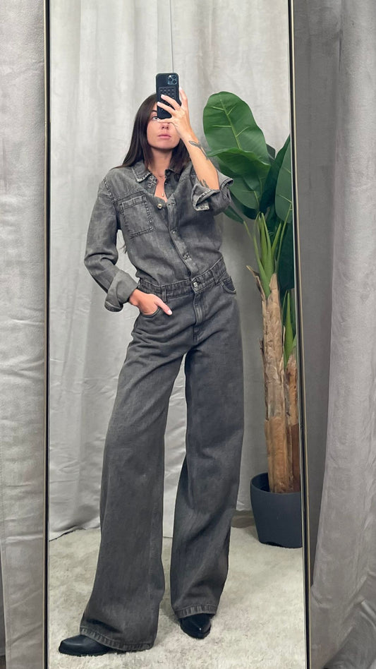 Tuta jeans HaveOne denim grigio -YGZ-P009-