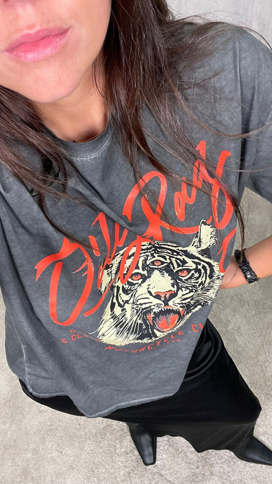 T-shirt Tigre con scritta -TMA-P041-