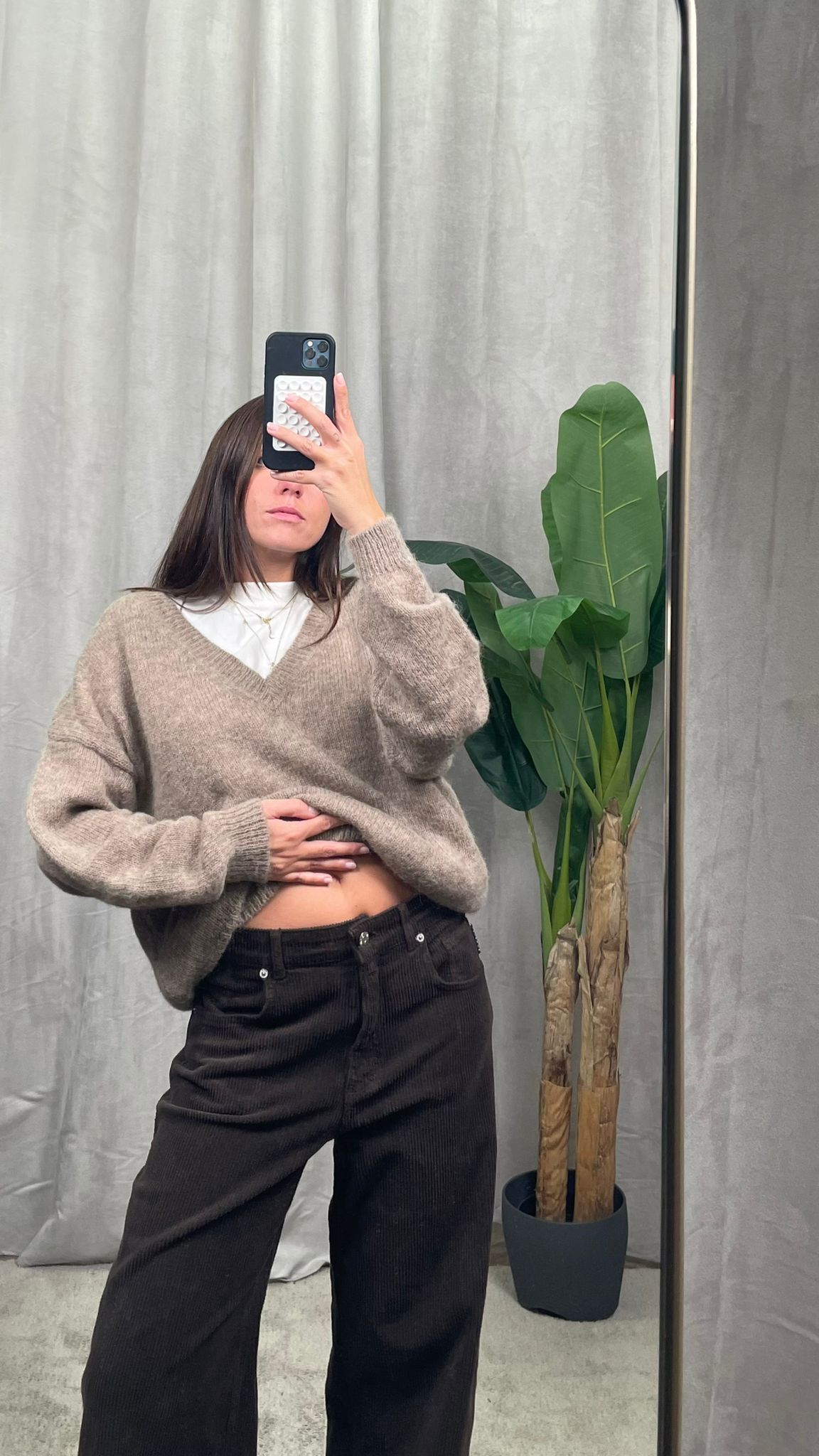 Pantalone HaveOne "Bella" in velluto a coste -PLS-P238- (Moro/Crema)