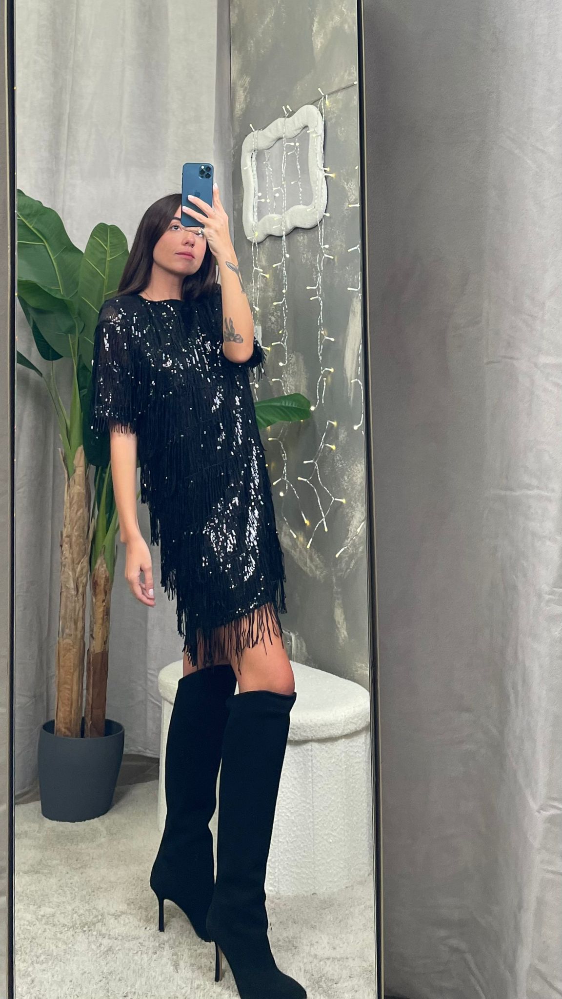 Abito paillettes nero HaveOne -AGE-P077-