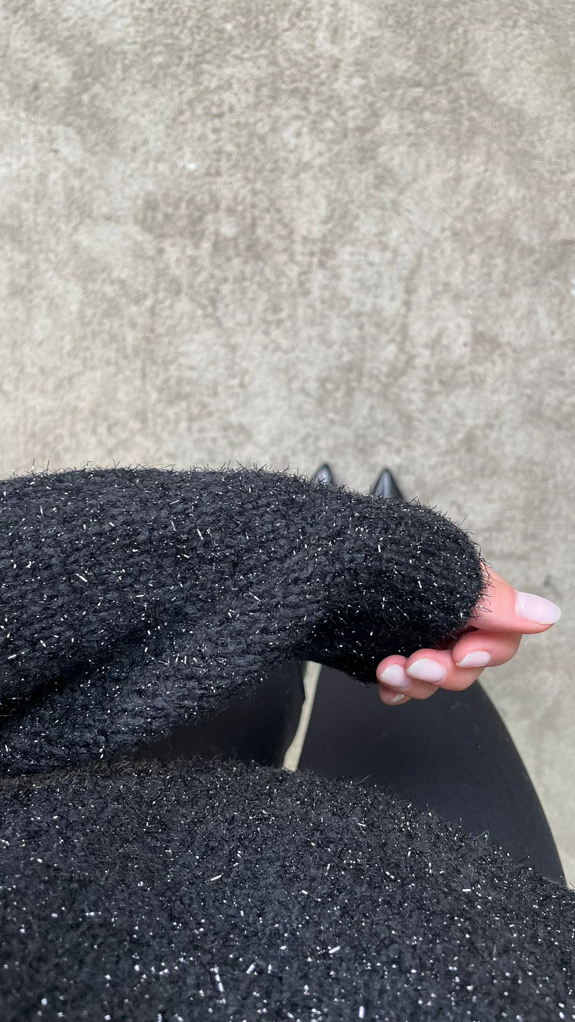 Maglione glitter HaveOne (Argento/Nero) -MHO-P039-