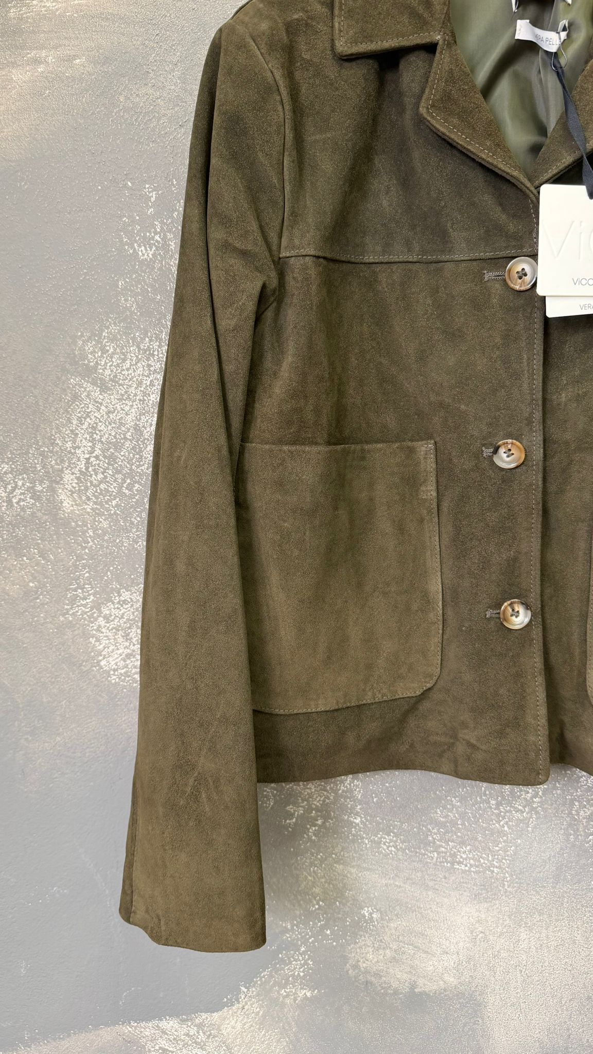 Giacca ViCOLO in vera Pelle Scamosciata Corta -TAB0174-