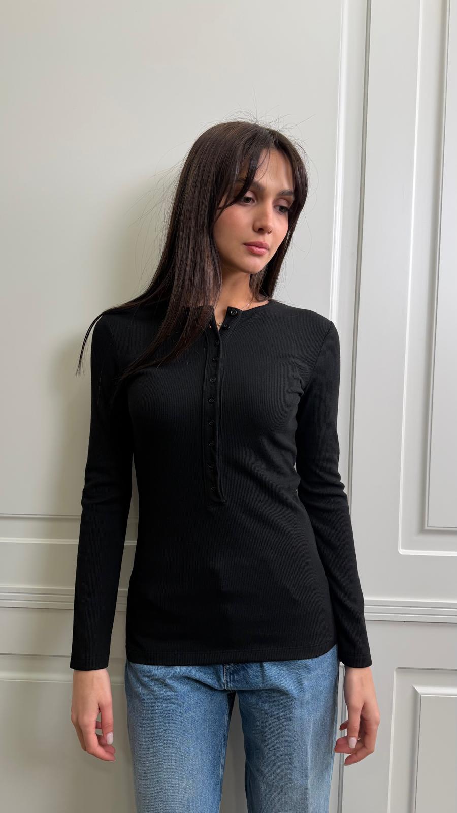 Maglia ViCOLO bottoncini (Grigio,Bianco,Nero) -UAB0073-
