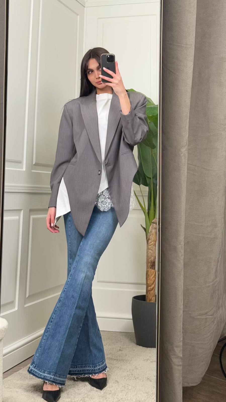 Blazer cropped ViCOLO con punte -TAB1126-