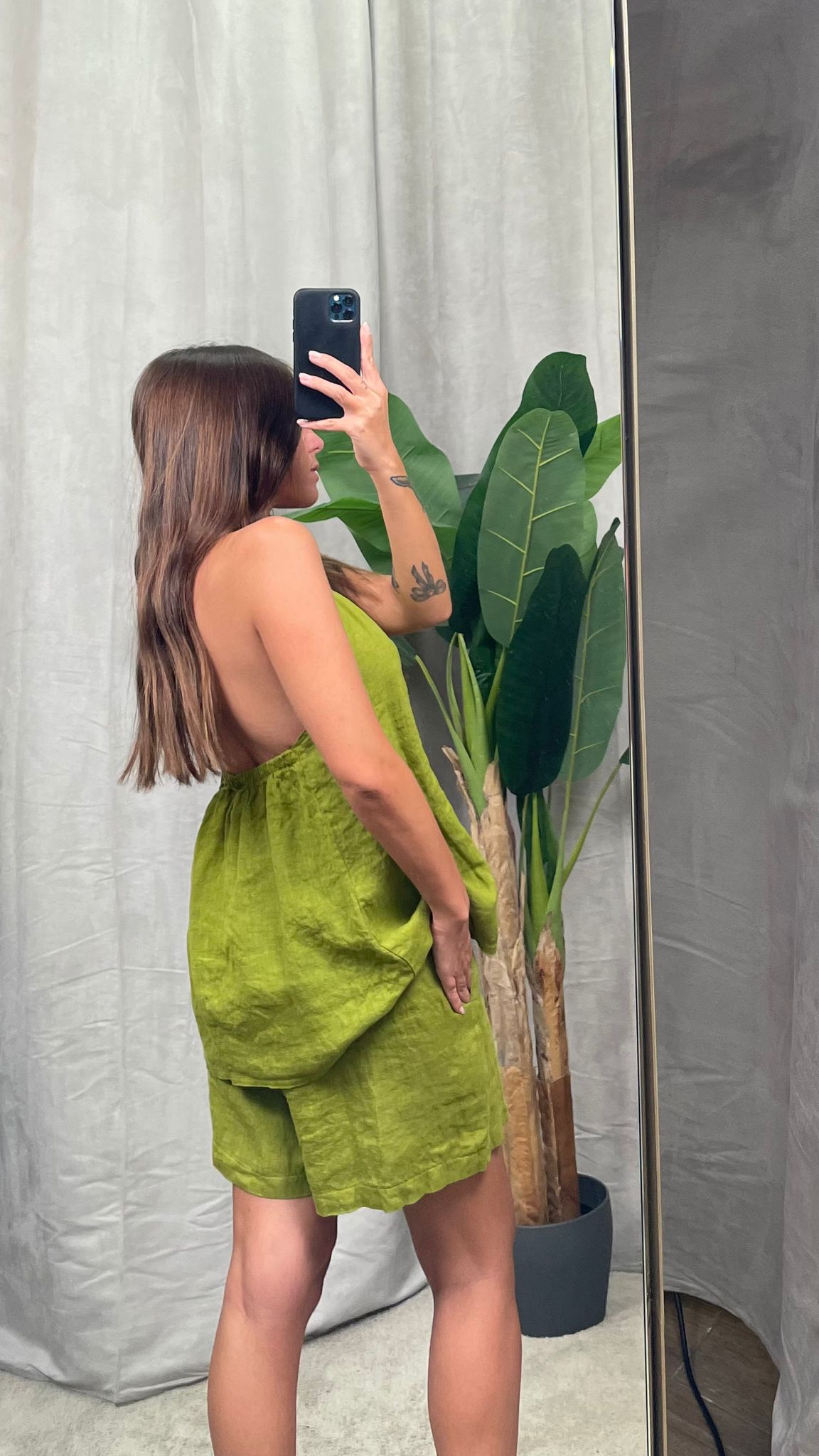 Set-Coordinato ViCOLO Lino/Viscosa (Panna, Verde acido)