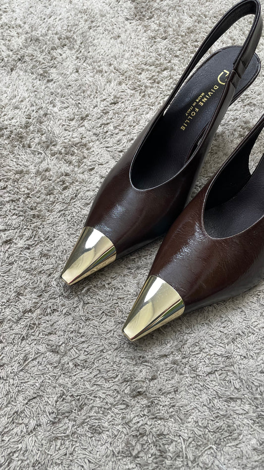 Décolleté slingback Divine Follie moro - POL04 -