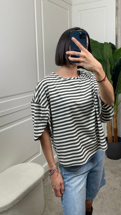 T-shirt a righe Vicolo - UAB0380 -