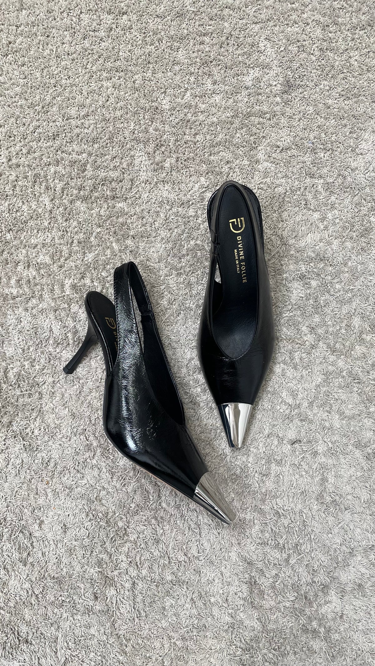 Décolleté slingback Divine Follie nero              -POL04-