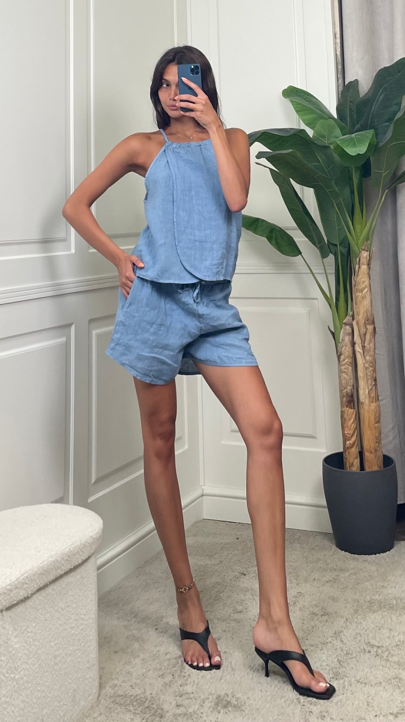 Twin Set top e shorts in puro lino Vicolo - TAB3173 -