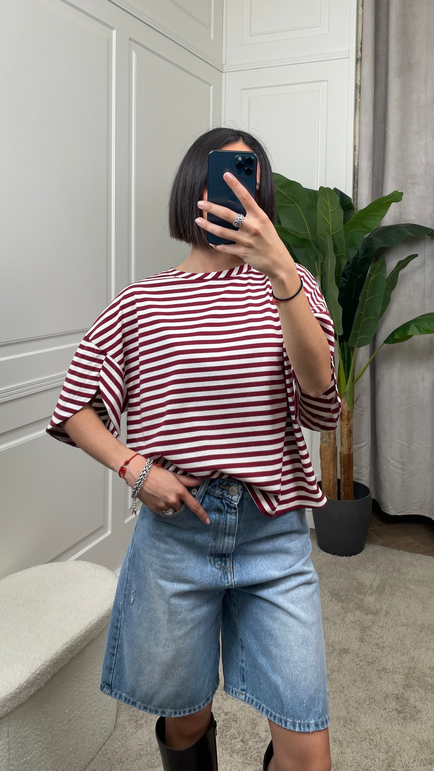 T-shirt a righe Vicolo - UAB0380 -