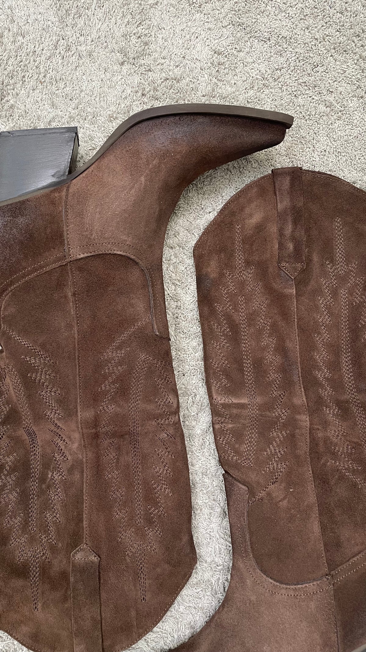 Stivale texano alto scamosciato moro Divine Folle - 607 -