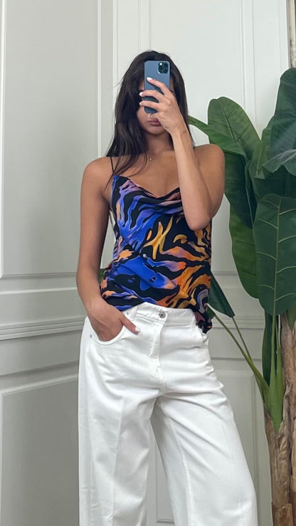 Top con scollo morbido fantasia animalier HaveOne - RMA-Q345 -