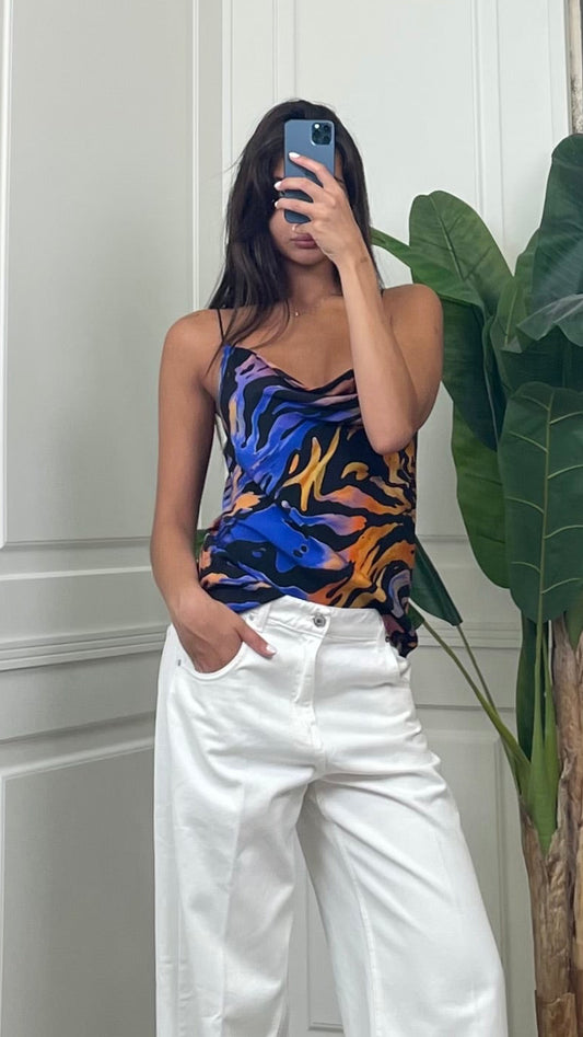 Top con scollo morbido fantasia animalier HaveOne - RMA-Q345 -