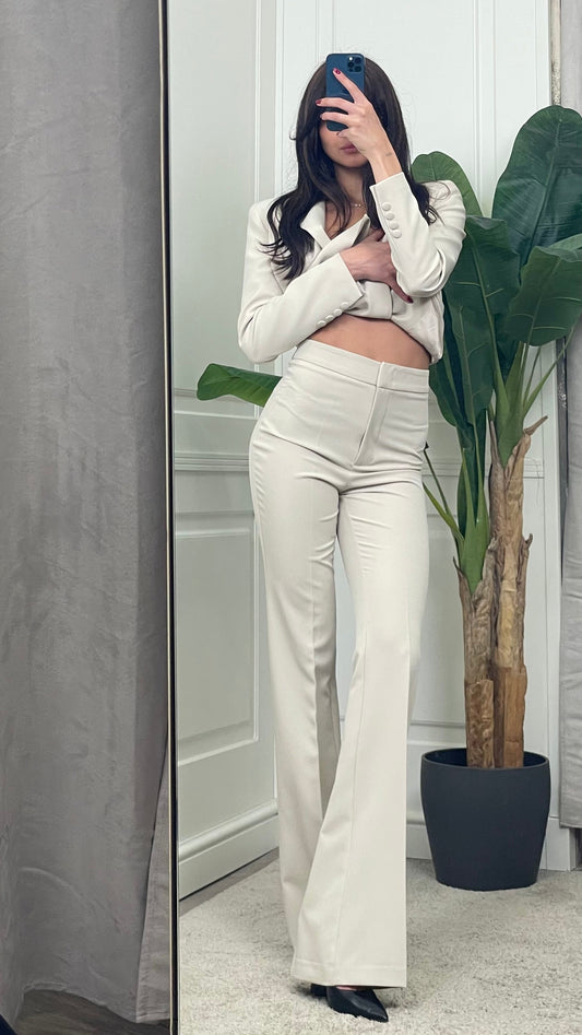 Pantalone Flare Greige Silence Limited - NP2003KEY -