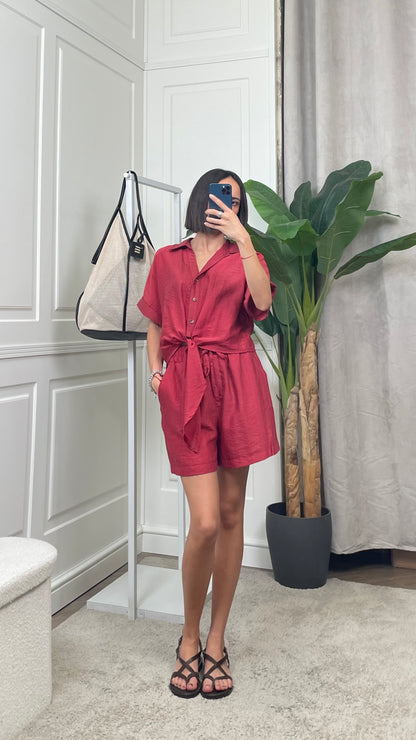 Camicia crop con nodo HaveOne - CIA-Q381 -