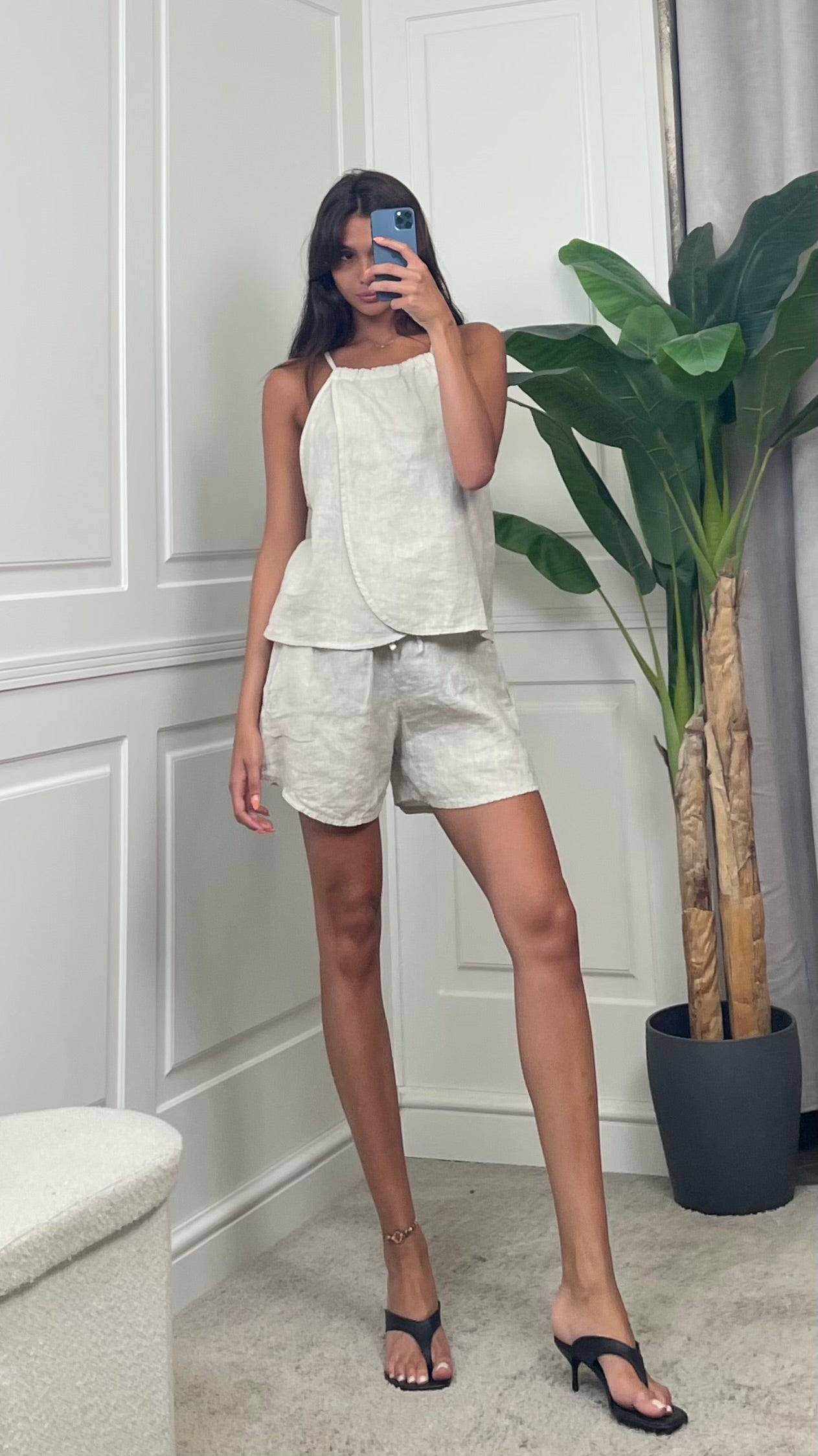 Twin Set top e shorts in puro lino Vicolo - TAB3173 -