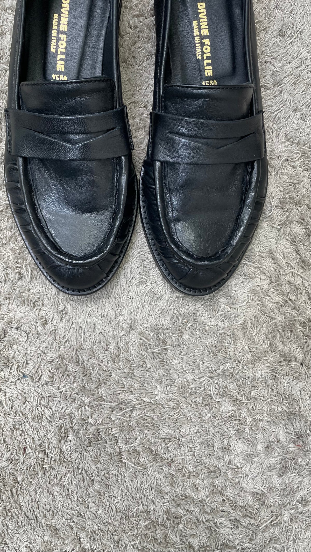 Mocassino in pelle arricciato Divine Follie Nero - CINZIA -2541-