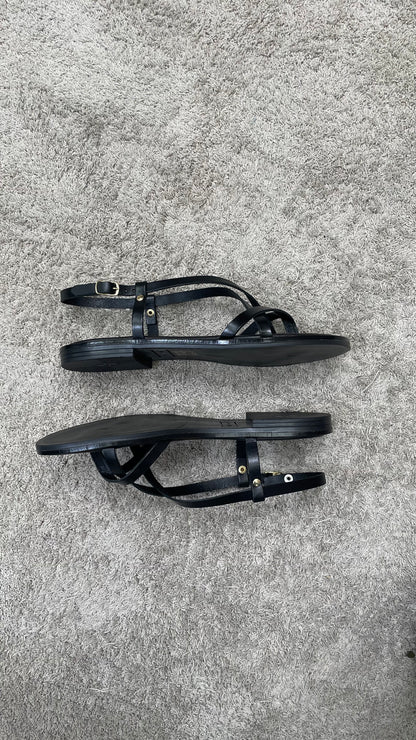 Sandali Vera pelle infradito Ovyè Nero - GS101VAC -
