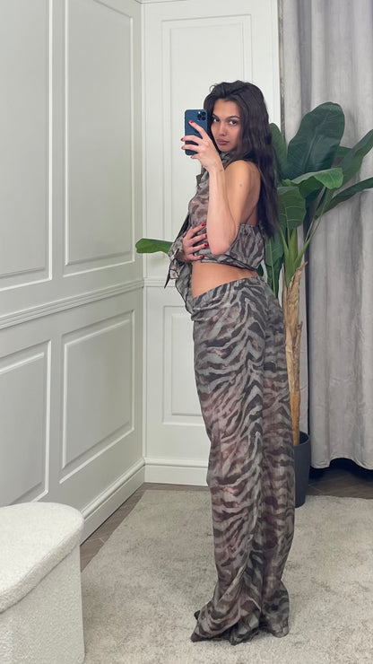 Pantalone zampa fantasia zebrato HaveOne - PMA-Q543 -