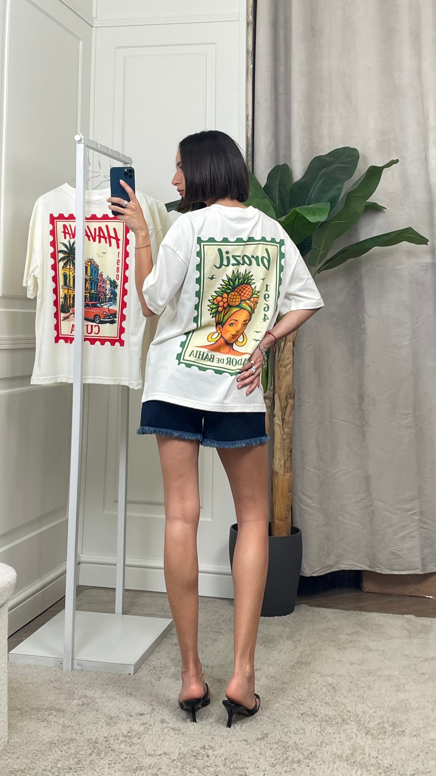 T-shirt mezza manica con stampa HaveOne - TDY-Q233 -