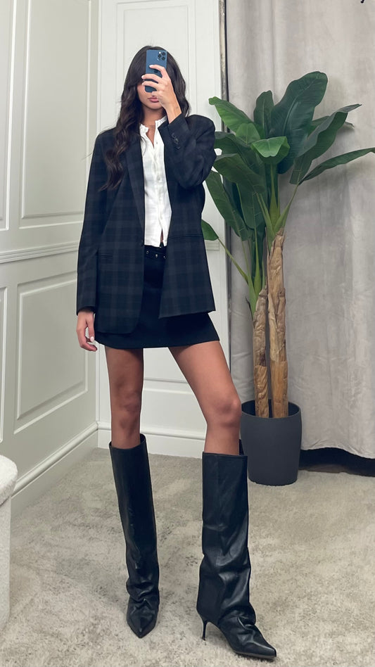 Blazer Over Principe di Galles Vicolo Nero/Antracite - TAC1490 -
