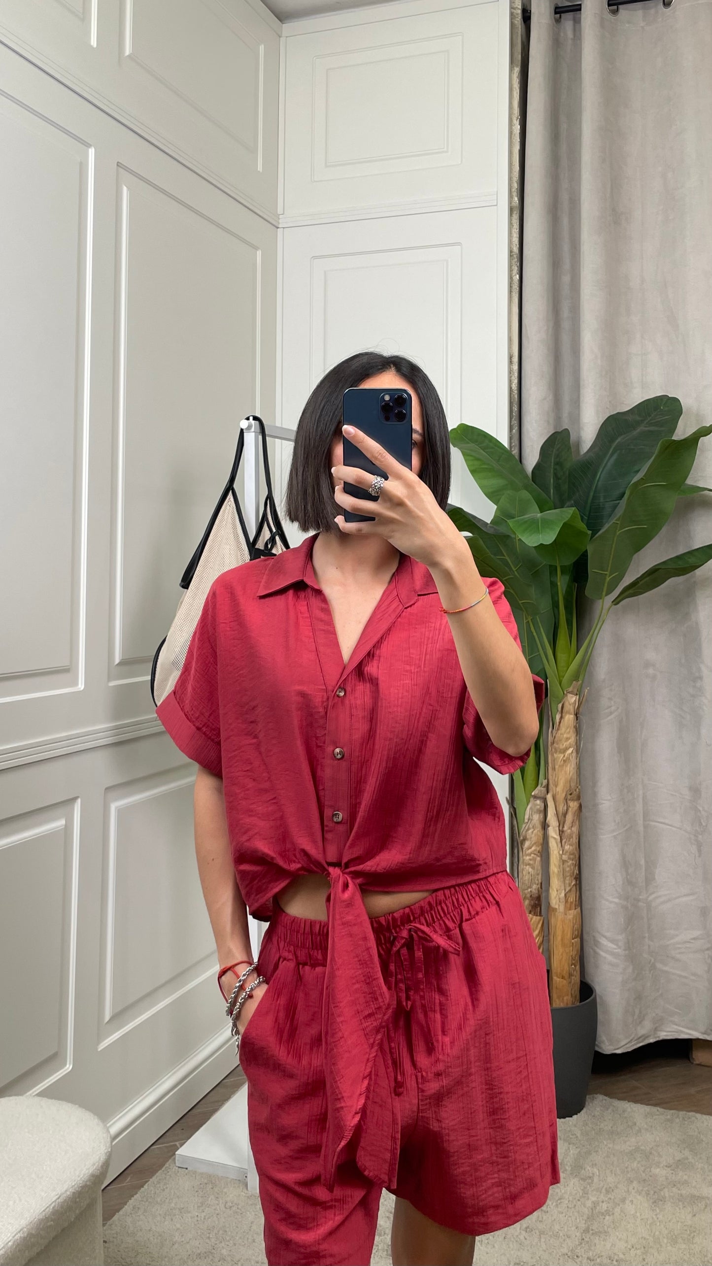 Camicia crop con nodo HaveOne - CIA-Q381 -