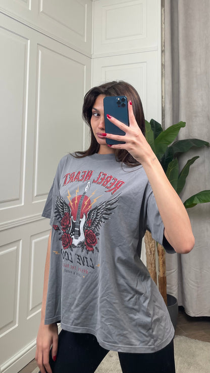 T-shirt fumo con stampa Vicolo - RAB0896 -
