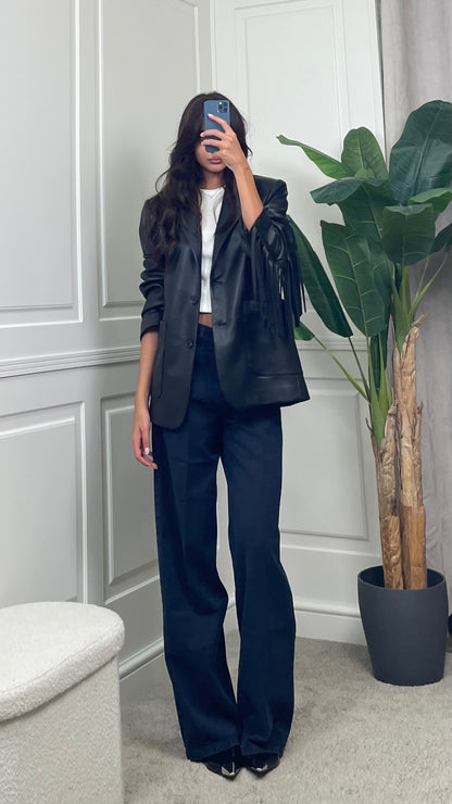 Blazer similpelle con frange Vicolo - TAC1256 -