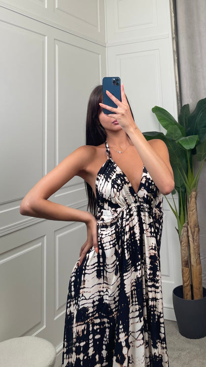 Abito halter stampa astratta HaveOne - AMA-Q265 -