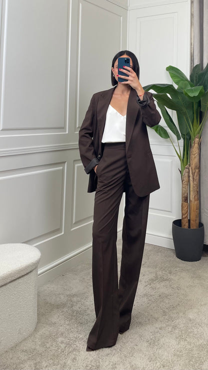 Pantalone tailleur a palazzo misto lino Vicolo - TAB1624 -