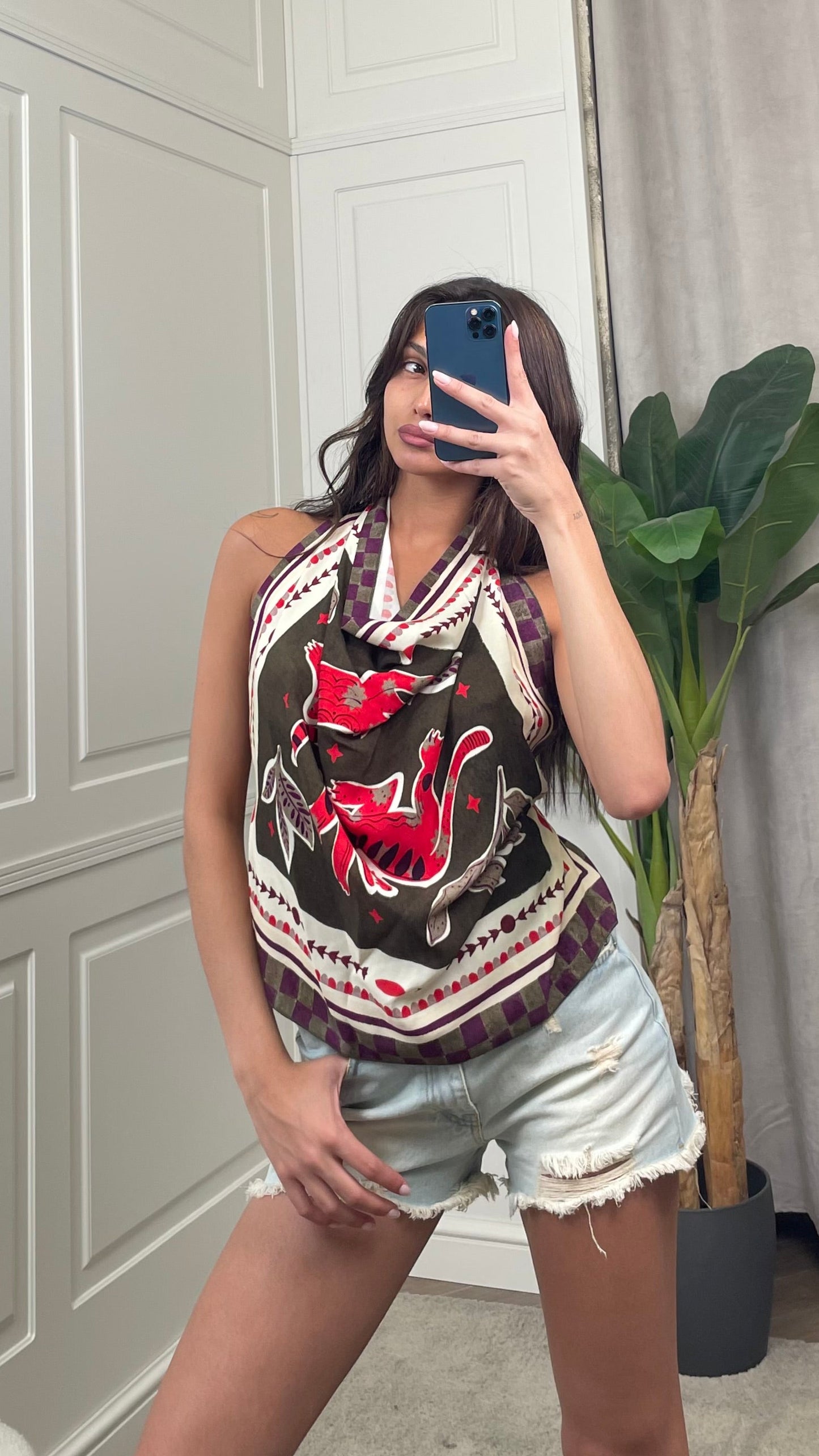 Top foulard verde HaveOne - RVS-Q261 -
