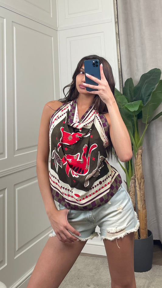 Top foulard verde HaveOne - RVS-Q261 -
