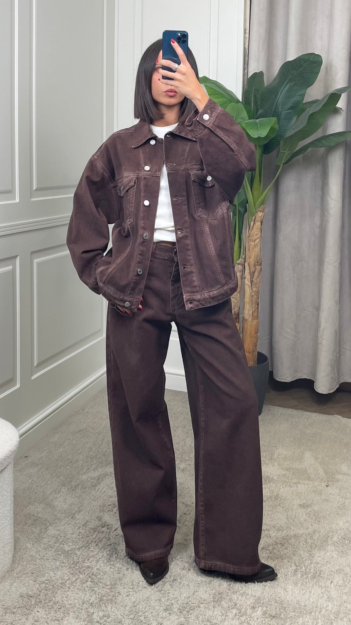 Giacca in denim Vintage Cioccolato HaveOne - KLS-R050 -